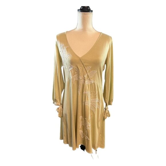 Namrata Joshipura Womens Medium Wool Dress‎ With Embroidered Flowers A Line - Picture 1 of 12